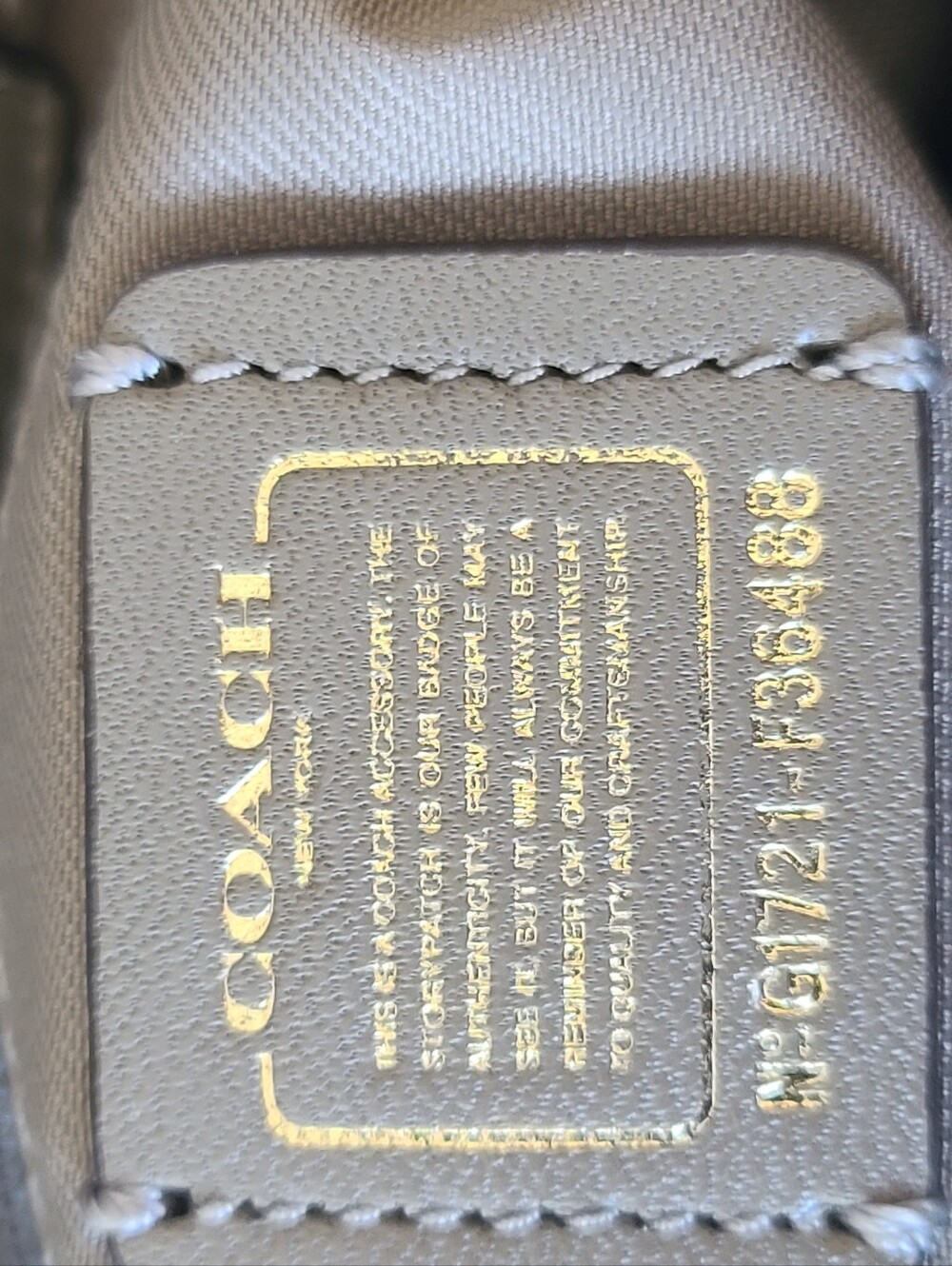 Coach Taupe Pebbled Leather Swagger Carryall Shoulder Bag #F36488 - Picture 12 of 12